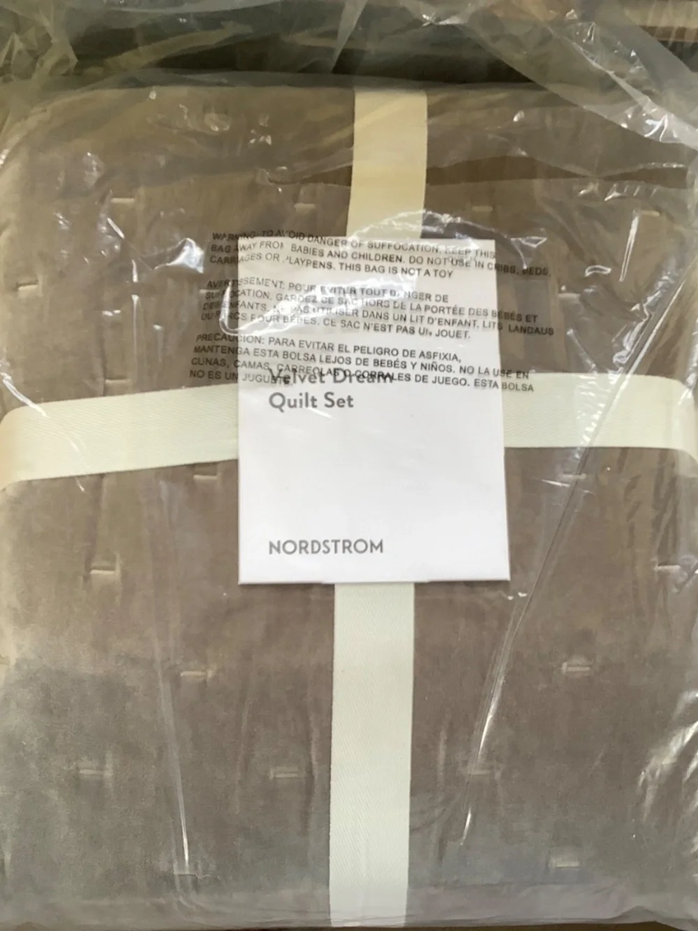 Nordstrom VELVET DREAM Queen Quilt Set Grey Nickel SZ Queen